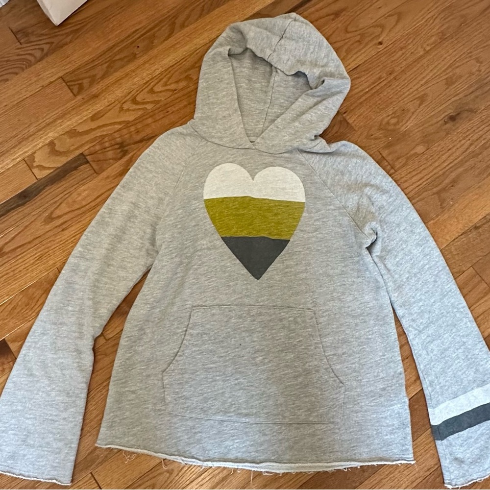 Sundry Heart Pullover Lounge Hoodie with Raw Edges